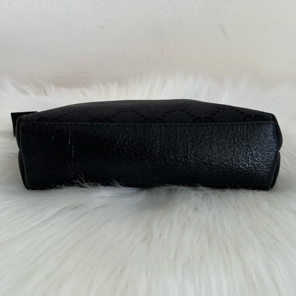 Gucci GG Black Monogram Cosmetic Pouch Italy